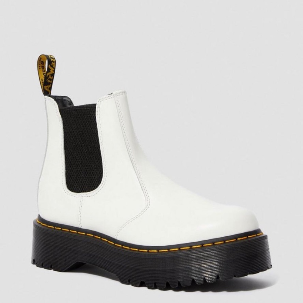 White Platform Doc Martens Chelsea Boot